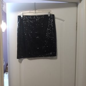 Black Shimmery Sequined Skirt by Divided H & M size M